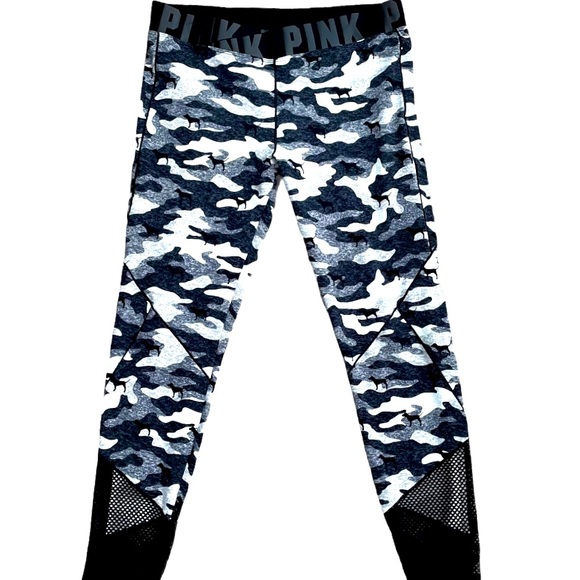 Pink Victoria Secret NWOT High Waisted Camo Dog Leggings SZ:M - Picture 2 of 8